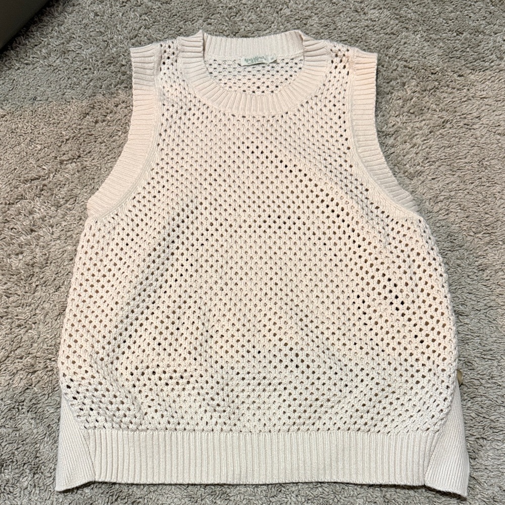 Spartina 449 Cream Sleeveless Knit Top
